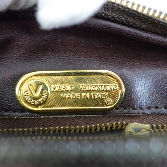 VINTAGE Valentino Bag Womens Leather Shoulder Purse Logo Handbag MARIO VALENTINO - Picture 4 of 14